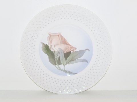 Royal Copenhagen 
Art Nouveau tallerken med rose på prikket form fra 1898-1923