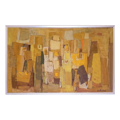 Svend Saabye, 1913-2004, oil on canvas. Signed. 
Visible size: 75x119cm. With frame: 19,5x123,5cm