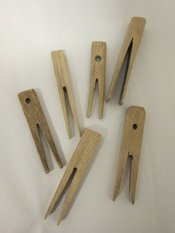 Old Danish handcarved clothes-pegs made of wood