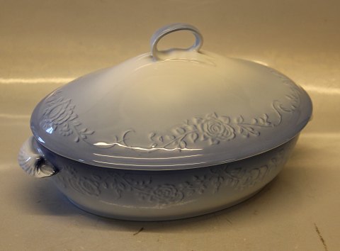 Blue Flower embossed Royal Copenhagen 2517-13003 Lidded vegetable dish ca 14 x 
27 cm