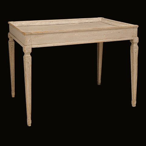 A Gustavian table, original colors. Sweden circa 
1780. H: 73cm. Table top: 94,5x61cm