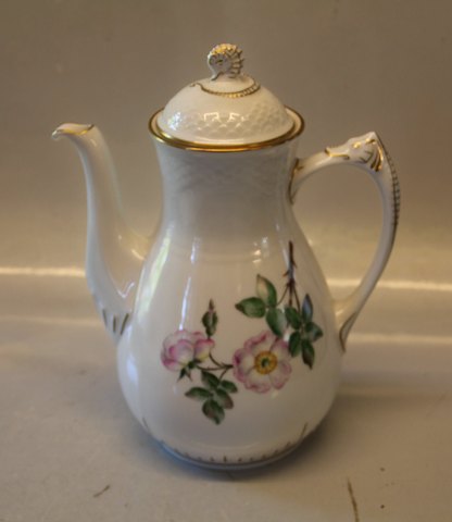 B&G Victor Hugo white porcelain - wild rose with gold rim 091 a Large coffee pot 
26 cm 1 l (301)