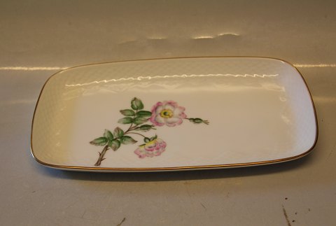 B&G Victor Hugo white porcelain - wild rose with gold rim 096 Tray 26.5 cm