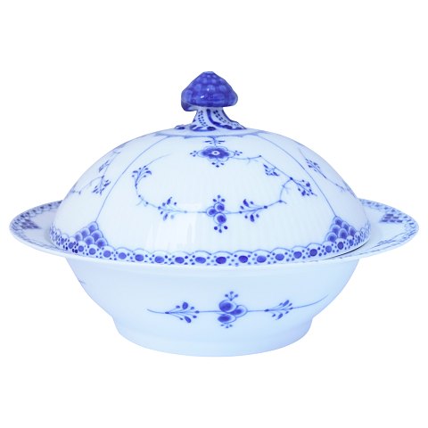 Royal Copenhagen; Musselmalet halvblonde lågfad af porcelæn #618