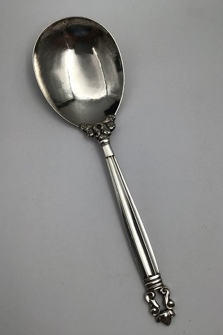 Georg Jensen Sterling Silver Medium Serving Spoon Acorn No 113