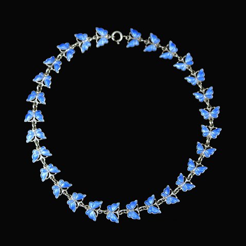 WorldAntique Volmer Bahner. Sterling Silver Necklace with enamel