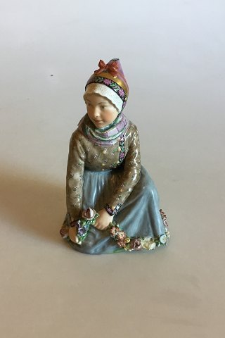 Royal Copenhagen Sitting Girl from Fanø by Carl Martin-Hansen No 12413