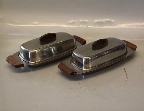 Stainless Steel 18-8 Smørfad med låg 15 x 10 cm Made in Denmark