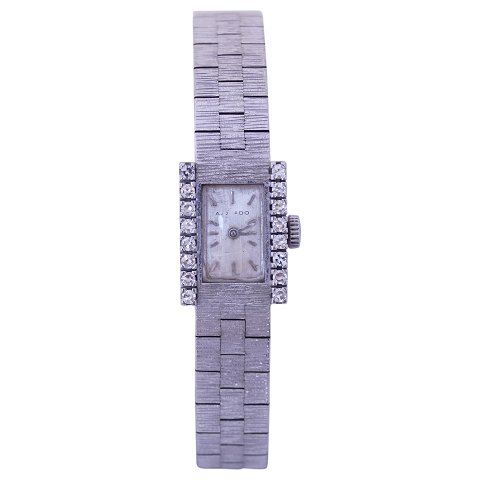 Movado; Ladies wristwatch of 18k white gold with diamonds