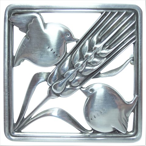 Georg Jensen, Arno Malinowski; A brooch of sterling silver, birds, #250