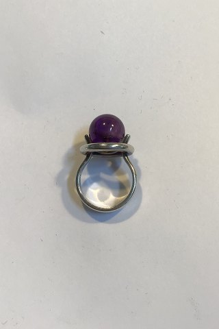 Hans Hansen Sterling Silver Ring with Amethyst