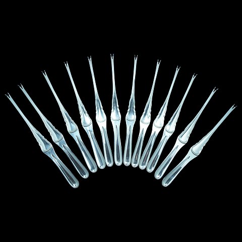 A set of 12 silver lobster forks