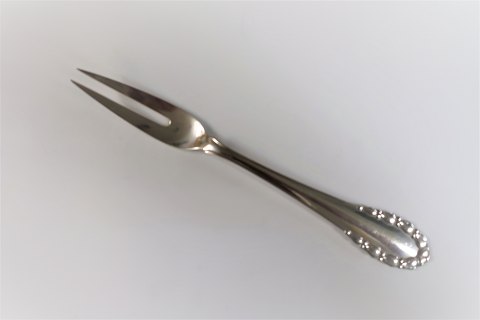 Georg Jensen. Rose. Meat fork in sterling silver.