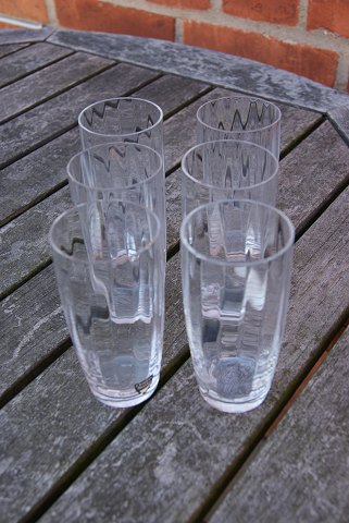 6 water glasses by Orrefors Sweden