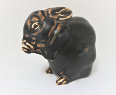 Royal Copenhagen. Brown Stoneware Rabbit. Model 22694. Height 13.5 cm. (1 
quality). Design: Knud Kyhn