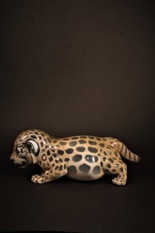 Royal Copenhagen porcelæns figur ,lille jaguar unge , design af Jeanne Grut.
#4659