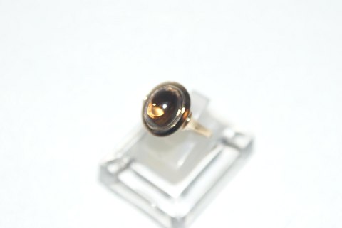 Gold ring Damering with smoke topat 14 carat gold