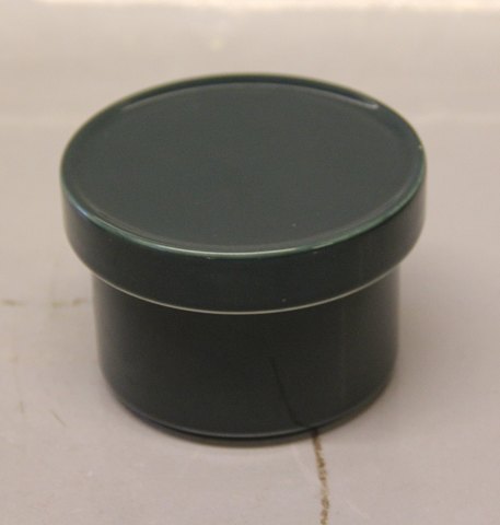 Dark Green 3063 Sugar with lid 6,5 x 9,5 cm (159-160-161) Royal Copenhagen 
faience Green top or Green line -4 ALL Seasons
