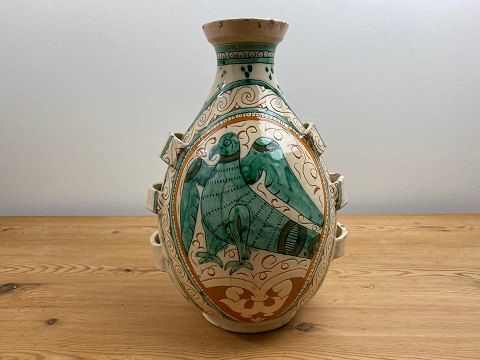 Italian terracotta sgraffito vase from the San Zeno workshop in Piza