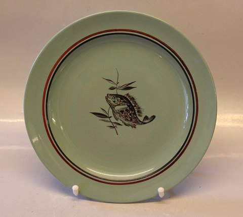 Baldur  Flat dinnerplate 24 cm Different fish an sealife decoration Green Fish 
an sealife pattern Aluminia  tableware
