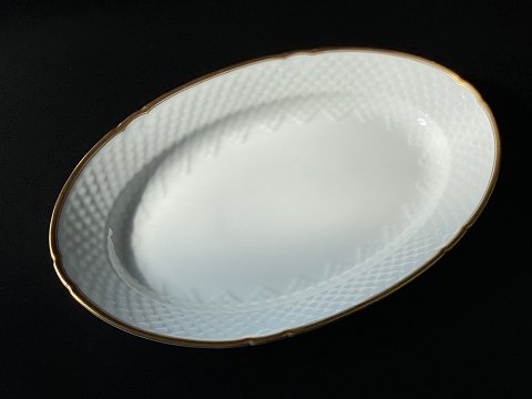 Hartmann dish no. 16, Bing & Grondahl, white with gold edge