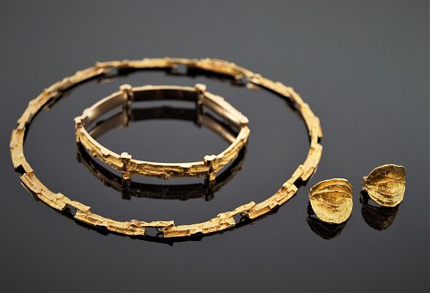 Lapponia; A design jewellery set made of 14k gold