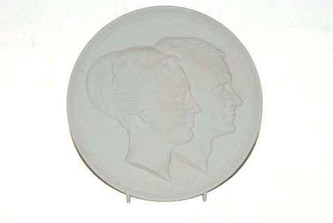 Royal Copenhagen Bryllupsplatte 1967
Dronning Magrethe & Prins Henrik , Bisquit porcelæn