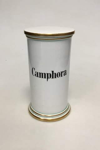 Royal Copenhagen Pharmacy Jar. Text "Camphora"