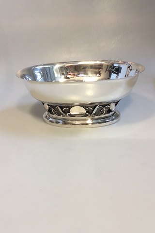 Stor Georg Jensen Sterling Sølv Oval Skål Unika