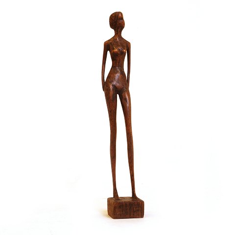 Otto Pedersen, 1902-95, Holzfigur, Frau. Signiert. 
H: 27cm