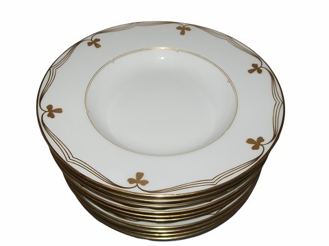 White with Gold Garland Art NouveauSoup plate 22.5 cm.