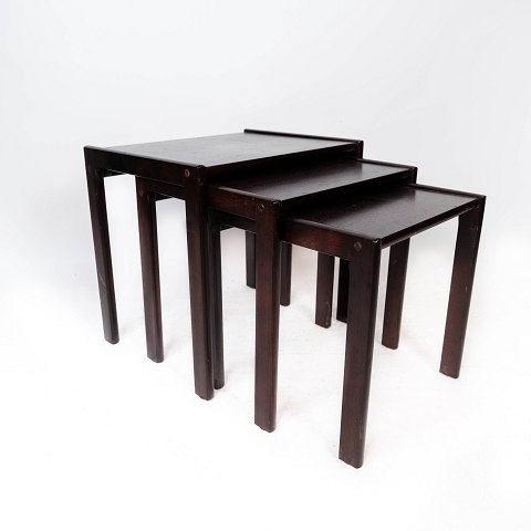 Set of Deposit Tables - Dark Wood - Danish Design - 1960