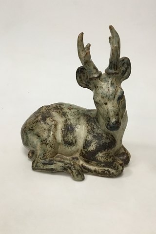 Royal Copenhagen Stoneware Figurine of Lying Deer No 20507