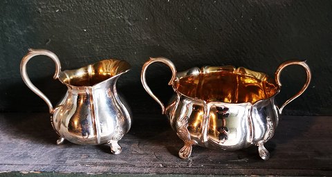 Christian Obbekjær: Sugar and cream set in silver 19th century