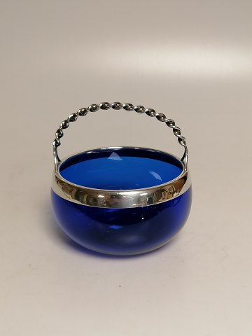 Blue sugar bowl made of glass with self-mounting 
830s