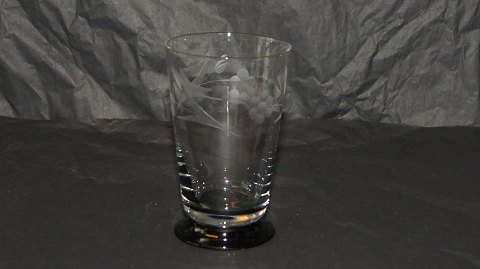 Water glass # Rio / Lis With black base Kastrup Glasværk