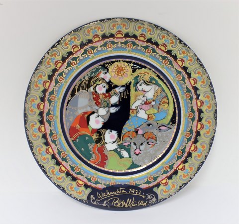 Bjorn Wiinblad. Rosenthal. Christmas plate 1977. Diameter 28,5 cm