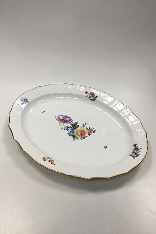 Royal Copenhagen Saksisk Blomst Let Stort ovalt fad No 1558