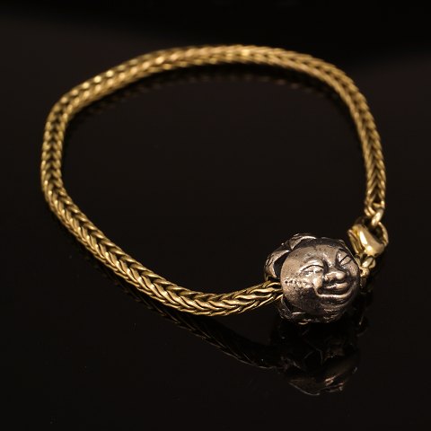 Michael Weihe armlænke i 14kt guld med charm. L: 
19cm