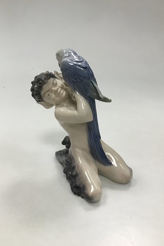 Royal Copenhagen Figurine Faun with Parrot No 752