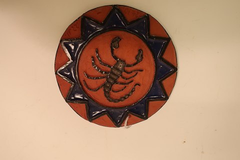 Relief, Star sign as the Crayfish, pottery made by Hildegon, the well known 
potter from the island Als in Southern Jutland
The pottery from Hildegon is sought after especially from many collectors