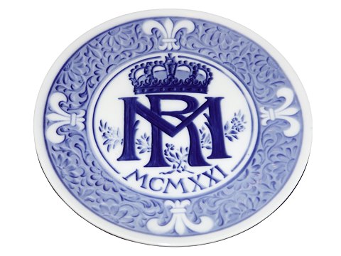 Royal Copenhagen mindeplatte fra 1921
Bryllup mellem Prinsesse Margrethe og Prins Rene af Bourbon Parma