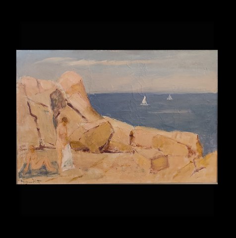 Mogens Hertz; Painting, Bornholm, oil on canvas