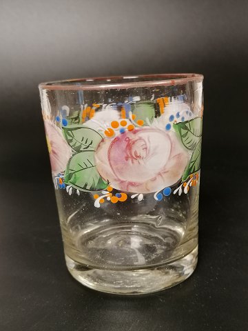 Enamel decorated water glass