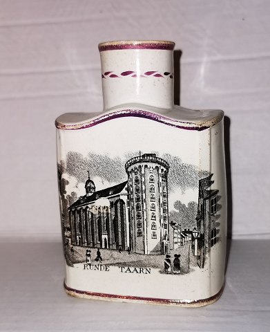 Faience tea can with Copenhagen city motifs 19th century