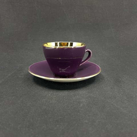 Purple Confetti with gold espresso cup
