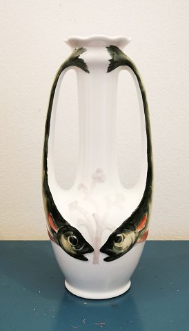 Art Nouveau Rörstrand vase med dekoration af fisk