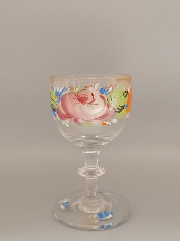 Enamel decorated wine glass