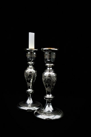 A pair of  fine Swedish 1800 century candlesticks in poor man