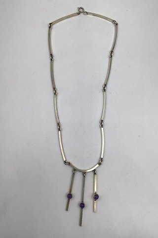 Niels Erik From Sterling Silver Necklace with amethyst pendent